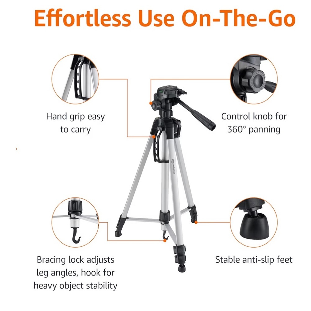 Amazon basics lightweight tripod black 60 inches/152 cm